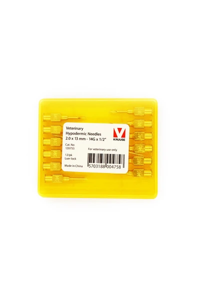 KRUUSE-VET Enjektör İğnesi (14Gx1/2) 2.0 x 13 mm (12 Adet) ürün görseli 1