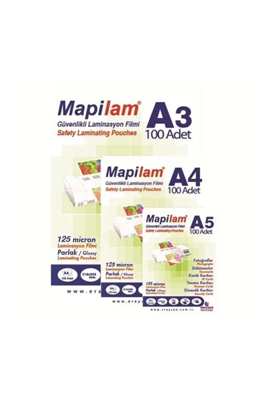 Mapi Mapilam 125 Mic A4 Parlak Laminasyon Filmi 100'lü ürün görseli 1