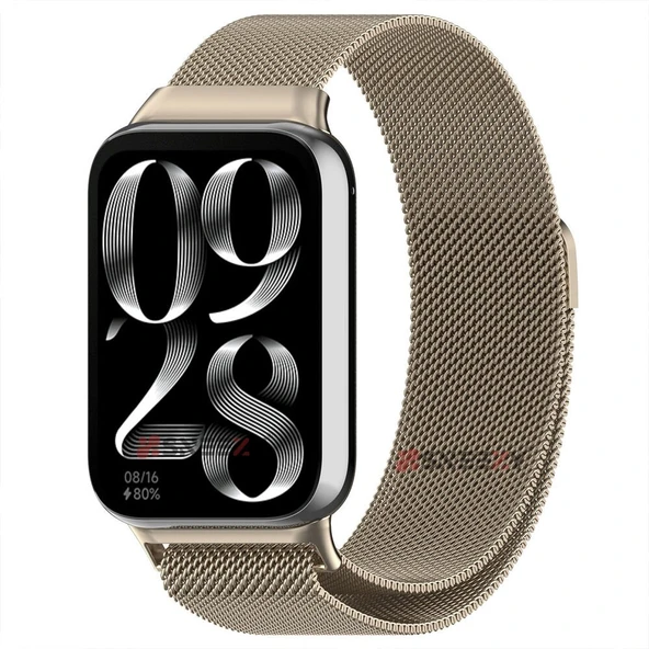 Sneezy Xiaomi Mi Band 8 Pro Uyumlu Woven Wire Tasarım Metal Hasır Kordon  Starlight ürün görseli 1