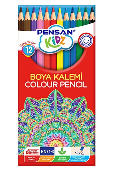 Pensan 12 Renk Tam Boy Kuru Boya 12'li ürün görseli 1