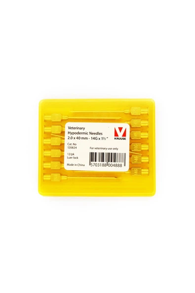 KRUUSE-VET Enjektör İğnesi (14Gx1½) 2.0 x 40 mm (12 Adet) ürün görseli 1