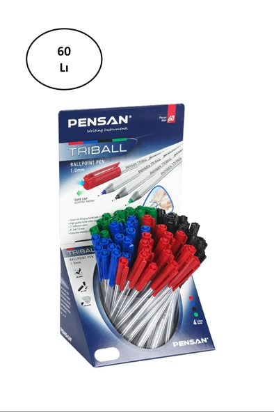 Pensan Tükenmez Kalem Triball 1.0 MM Bilye Uç MSKY 1003 60'lı ürün görseli 1