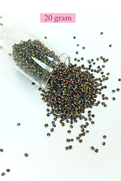 Dökme Cam Kum Boncuk (11/0) 2 mm - 20 Gram -  Üç Renkli - BNC032 ürün görseli 1