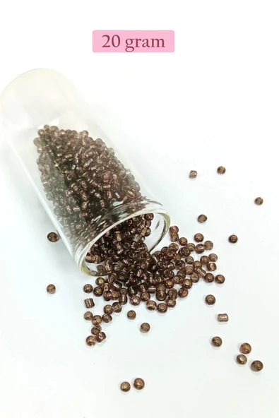 Dökme Cam Kum Boncuk (8/0) 3 mm - 20 Gram - Şefaff Alacalı Kahve - BNC172 ürün görseli 1