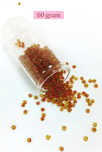 Dökme Cam Kum Boncuk (8/0) 3 mm - 60 Gram - Şeffaf Açık Kahve - BNC189 ürün görseli 1