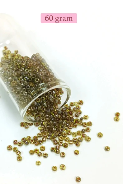 Dökme Cam Kum Boncuk (8/0) 3 mm - 60 Gram - Yeşil Siyah - BNC223 ürün görseli 1