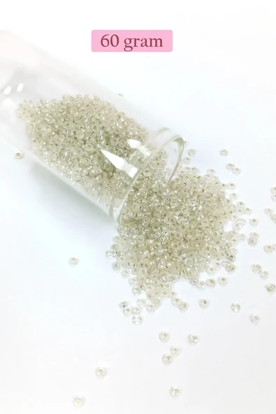 Dökme Cam Kum Boncuk (11/0) 2 mm - 60 Gram -  Şeffaf - BNC069 ürün görseli 1