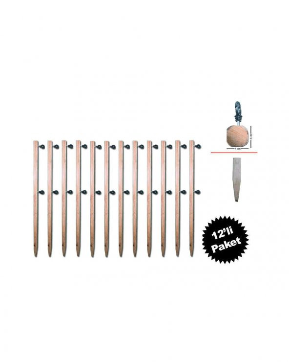 Ahşap Çit Direği 120 cm 12li Paket - Resim 2