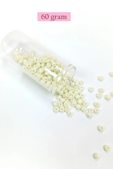 Dökme Cam Kum Boncuk Büyük Boy (6/0) 4 mm - 60 Gram - Krem - BNC107 ürün görseli 1