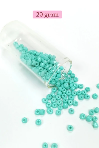 Dökme Cam Kum Boncuk Büyük Boy (6/0) 4 mm - 20 Gram - Açık Yeşil - BNC088 ürün görseli 1