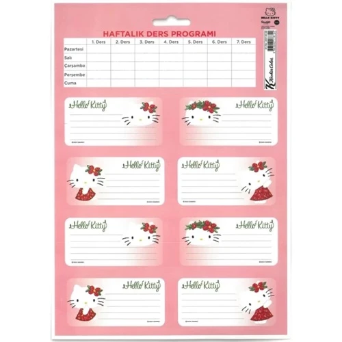 Keskin Color Hello Kitty Okul Etiketi 3 Sayfa 24 etiket - 2 paket ürün görseli 1