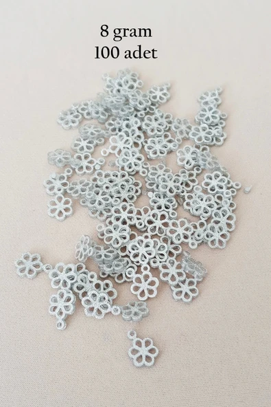 Oya Abiye Bileklik Kolye Pleksi Metalik Plastik Pul Gümüş Renk 8 gram 100 adet - BNC528 ürün görseli 1