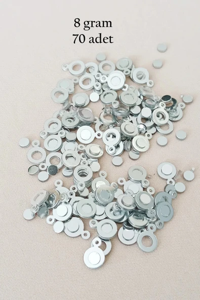 Oya Abiye Bileklik Kolye Pleksi Metalik Plastik Pul Gümüş Renk 8 gram 70 adet - BNC510 ürün görseli 1