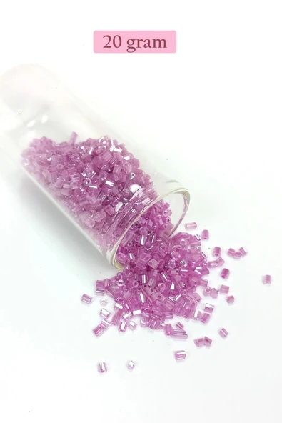 Kesme Cam Boncuk 2mm - 20 Gram - Şeffaf Eflatun -BNC311 ürün görseli 1