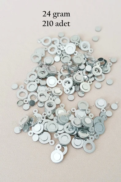 Oya Abiye Bileklik Kolye Pleksi Metalik Plastik Pul Gümüş Renk 24 gram 210 adet - BNC570 ürün görseli 1