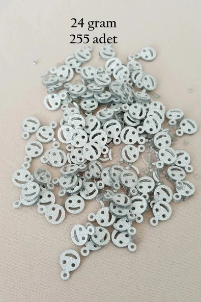Oya Abiye Bileklik Kolye Pleksi Metalik Plastik Pul Gümüş Renk 24 gram 255 adet - BNC585 ürün görseli 1