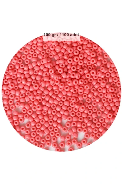 Pembe Renk 4 mm Yaklaşık 1100 adet / 100 gram Cam Boncuk Oya Yazma Bileklik ve Kolye ürün görseli 1