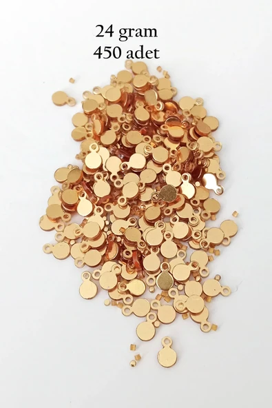 Oya Abiye Bileklik Kolye Pleksi Metalik Plastik Pul Altın Renk 24 gram 450 adet - BNC557 ürün görseli 1