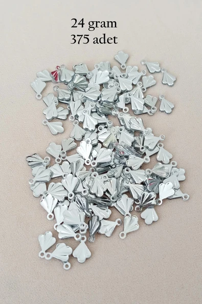Oya Abiye Bileklik Kolye Pleksi Metalik Plastik Pul Gümüş Renk 24 gram 375 adet - BNC587 ürün görseli 1
