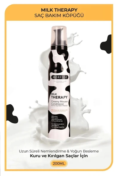 Milk Therapy Kremsi Saç Bakım Köpük 200 ML - Besleyici Koruyucu - mrfs ürün görseli 1