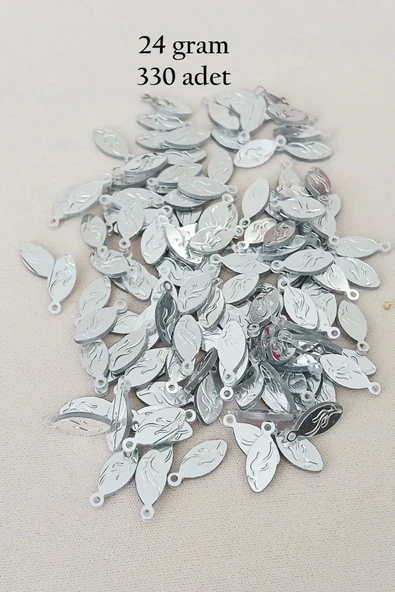 Oya Abiye Bileklik Kolye Pleksi Metalik Plastik Pul Gümüş Renk 24 gram 330 adet - BNC575 ürün görseli 1