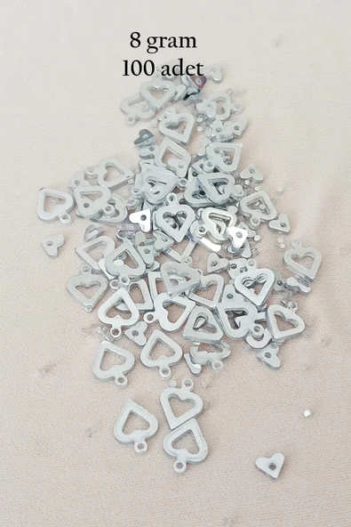 Oya Abiye Bileklik Kolye Pleksi Metalik Plastik Pul Gümüş Renk 8 gram 100 adet - BNC511 ürün görseli 1