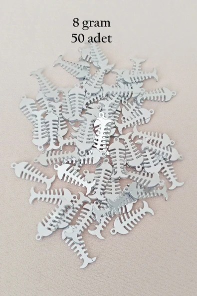 Oya Abiye Bileklik Kolye Pleksi Metalik Plastik Pul Gümüş Renk 8 gram 50 adet - BNC529 ürün görseli 1