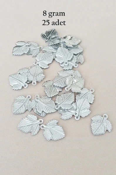 Oya Abiye Bileklik Kolye Pleksi Metalik Plastik Pul Gümüş Renk 8 gram 25 adet - BNC522 ürün görseli 1
