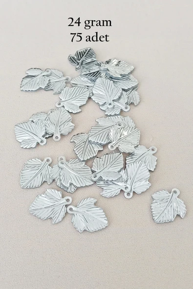 Oya Abiye Bileklik Kolye Pleksi Metalik Plastik Pul Gümüş Renk 24 gram 75 adet - BNC582 ürün görseli 1