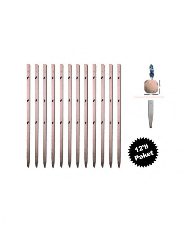 Ahşap Çit Direği 150 cm 12li Paket - Resim 2