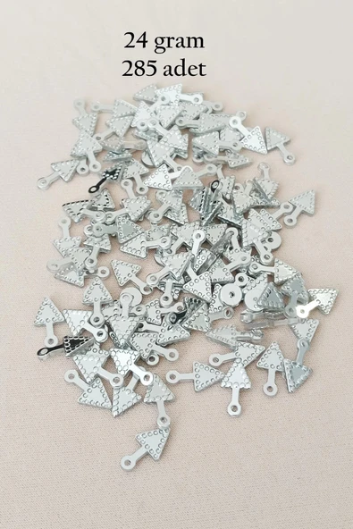 Oya Abiye Bileklik Kolye Pleksi Metalik Plastik Pul Gümüş Renk 24 gram 285 adet - BNC565 ürün görseli 1