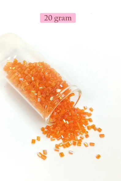 Kesme Cam Boncuk 2mm - 20 Gram - Şeffaf Turuncu -BNC314 ürün görseli 1