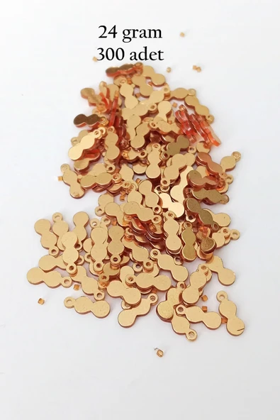 Oya Abiye Bileklik Kolye Pleksi Metalik Plastik Pul Altın Renk 24 gram 300 adet - BNC552 ürün görseli 1