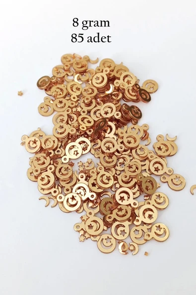 Oya Abiye Bileklik Kolye Pleksi Metalik Plastik Pul Altın Renk 8 gram 85 adet - BNC483 ürün görseli 1