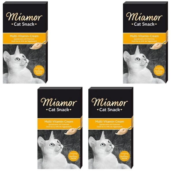 Miamor Cream Multi Vitamin  Likit Kedi Ödülü 6x15 Gr X 4 Adet ürün görseli 1