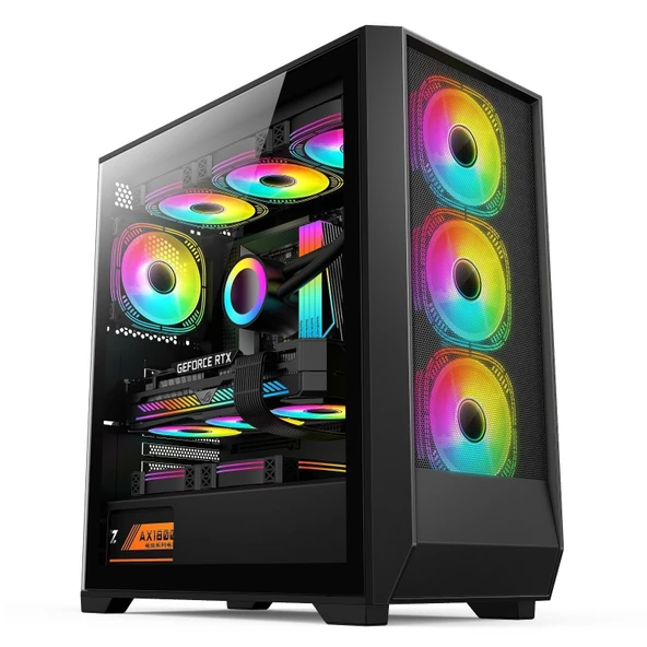 IROMX ORENDA BTX-75G3 750W 4x12CM ARGB FAN ATX 2xUSB2.0/1xUSB3.0 360MM SOGUTUCU DESTEKLI SIYAH KASA ürün görseli 1