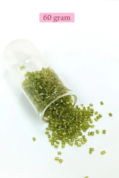 Kesme Cam Boncuk 2mm - 60 Gram - Şeffaf Çimen Yeşili - BNC393 ürün görseli 1