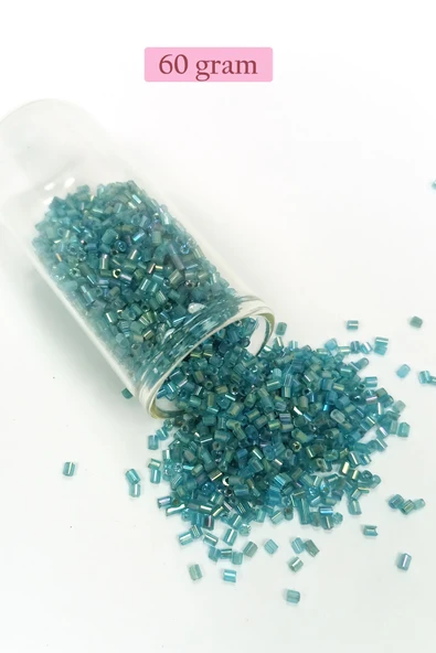Kesme Cam Boncuk 2mm - 60 Gram - Şeffaf Çam Yeşili - BNC380 ürün görseli 1