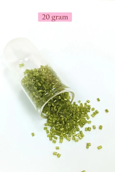 Kesme Cam Boncuk 2mm - 20 Gram - Şeffaf Çimen Yeşili -BNC345 ürün görseli 1