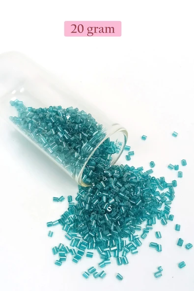 Kesme Cam Boncuk 2mm - 20 Gram - Şeffaf Turkuaz -BNC316 ürün görseli 1