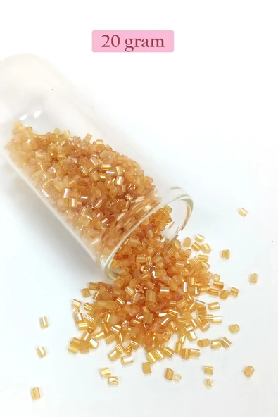 Kesme Cam Boncuk 2mm - 20 Gram - Şeffaf Altın -BNC318 ürün görseli 1