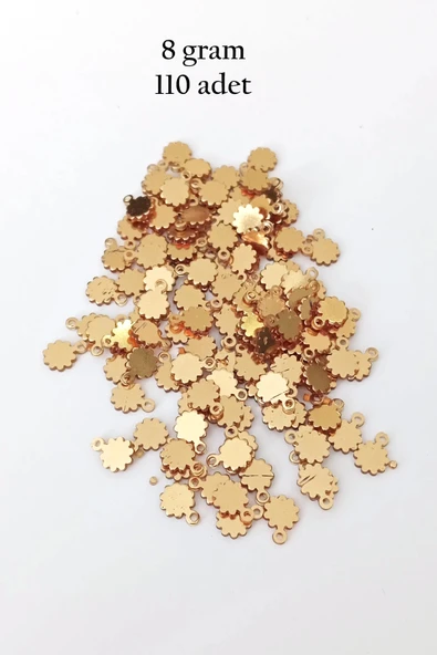Oya Abiye Bileklik Kolye Pleksi Metalik Plastik Pul Altın Renk 8 gram 110 adet - BNC474 ürün görseli 1