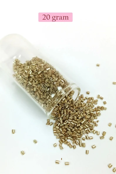 Kesme Cam Boncuk 2mm - 20 Gram - Gold -BNC308 ürün görseli 1