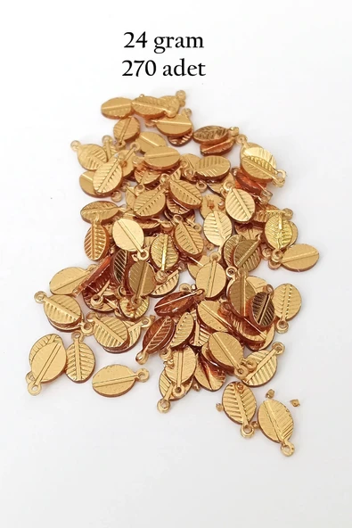 Oya Abiye Bileklik Kolye Pleksi Metalik Plastik Pul Altın Renk 24 gram 270 adet - BNC538 ürün görseli 1