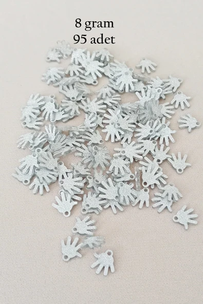 Oya Abiye Bileklik Kolye Pleksi Metalik Plastik Pul Gümüş Renk 8 gram 95 adet - BNC519 ürün görseli 1