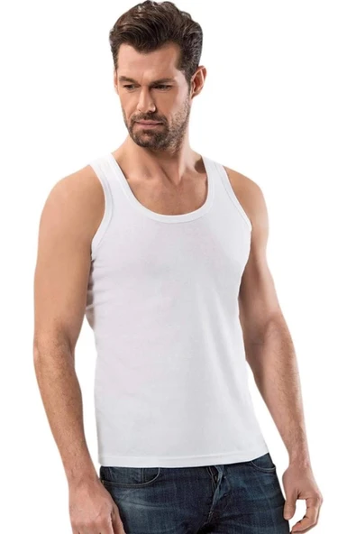 Kalın Askılı Klasik Erkek Atlet Beyaz - 1151A ürün görseli 1