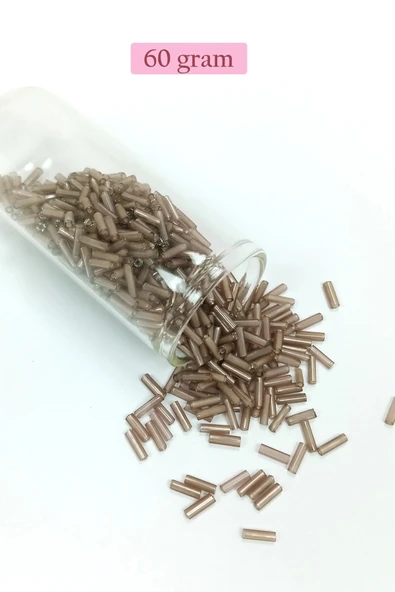 Uzun Boru Kesme Boncuk Çap 2mm Uzunluk 10 mm - 60 Gram - Duman - BNC292 ürün görseli 1