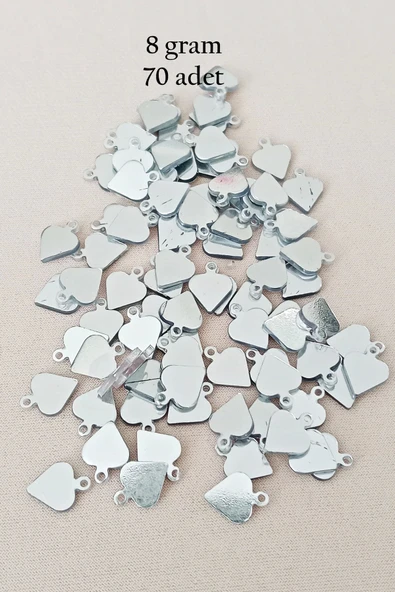 Oya Abiye Bileklik Kolye Pleksi Metalik Plastik Pul Gümüş Renk 8 gram 70 adet - BNC530 ürün görseli 1