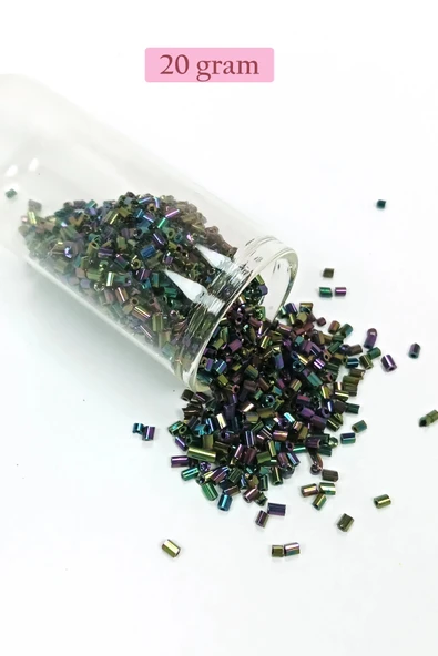Kesme Cam Boncuk 2mm - 20 Gram - Parlak Alacalı -BNC304 ürün görseli 1