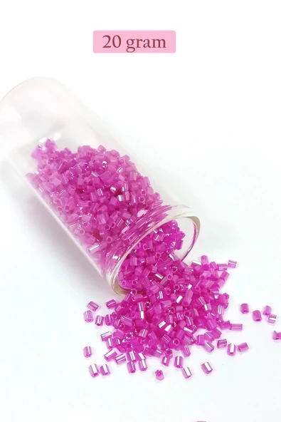 Kesme Cam Boncuk 2mm - 20 Gram - Şeffaf Fuşya -BNC315 ürün görseli 1